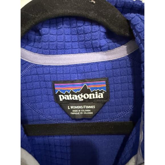 Patagonia R Series Full Zip Blue Grid Fleece Jacket Womens Size Large - Picture 6 of 10